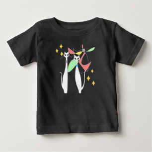 T-shirt Pour Bébé Mobile frais moderne de chat de la moitié du