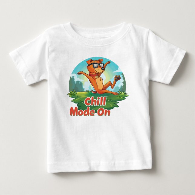 T-shirt Pour Bébé Mode Chien Chill (Devant)