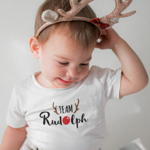 T-shirt Pour Bébé Modèle de Noël Famille Team Rudolph