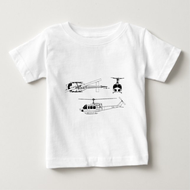 T-shirt Pour Bébé Modèle d'UH1 Huey (Iriquois) (Devant)