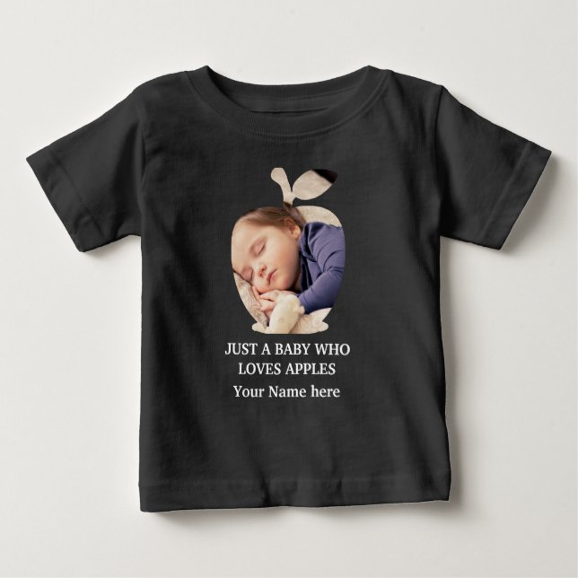 T-shirt Pour Bébé Modèle photo de fruits de pomme moderne personnali (Devant)