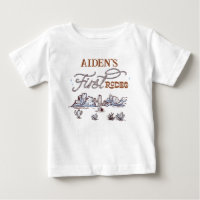 Moderne bleu marron désert Premier Rodéo 1er Anniv