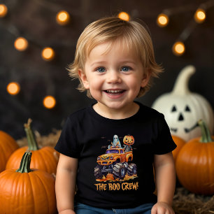 T-shirt Pour Bébé Moderne Équipage Boo de Mignon pour Halloween en F