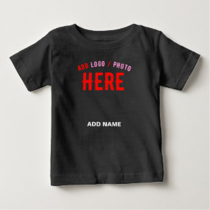T-SHIRT POUR BÉBÉ MODERNE ET MODERNE PERSONNALISABLE NOIR VÉRIFIÉ