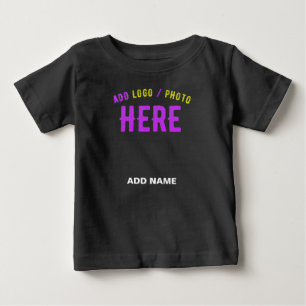 T-SHIRT POUR BÉBÉ MODERNE ET MODERNE PERSONNALISABLE NOIR VÉRIFIÉ