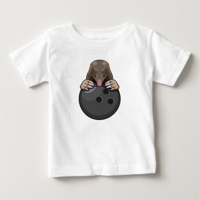 T-shirt Pour Bébé Mole à Bowling avec Bowling balle (Devant)
