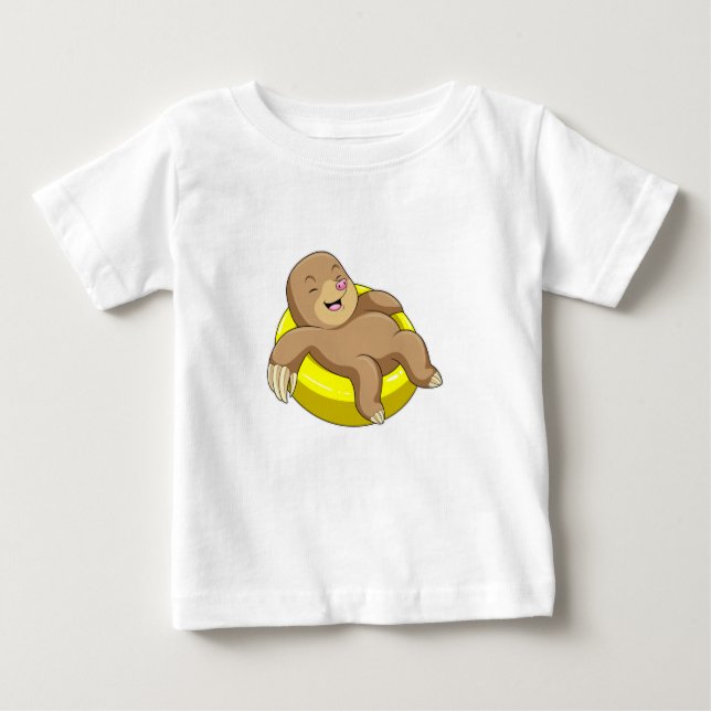 T-shirt Pour Bébé Mole à la natation avec Lifebuoy (Devant)