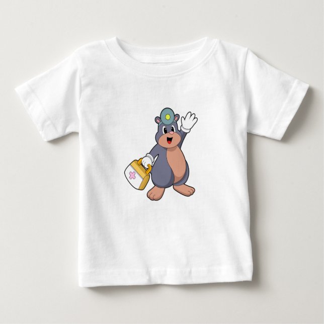T-shirt Pour Bébé Mole as Nurse with First aid kit.PNG (Devant)