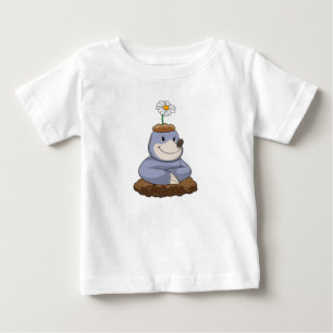 T-shirt Pour Bébé Mole avec Fleur marguerite