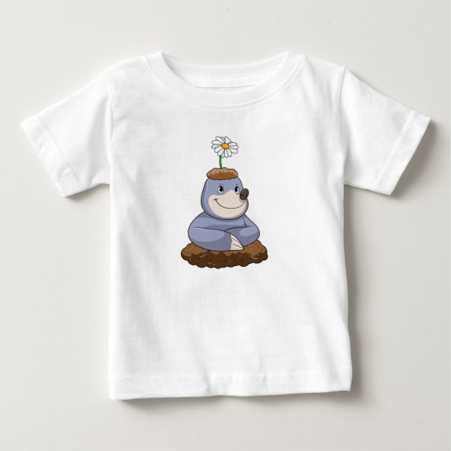 T-shirt Pour Bébé Mole avec Fleur marguerite (Devant)