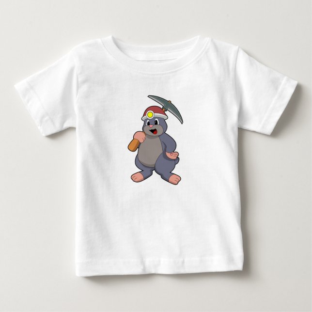 T-shirt Pour Bébé Mole avec Pickaxe (Devant)