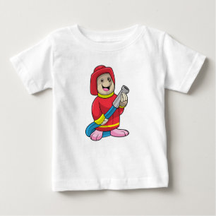 T-shirt Pour Bébé Mole comme pompier avec tuyau