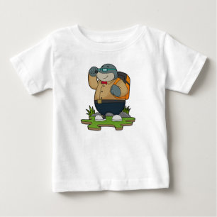 T-shirt Pour Bébé Mole comme randonneur avec sac à dos