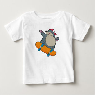 T-shirt Pour Bébé Mole en skate avec skateboard
