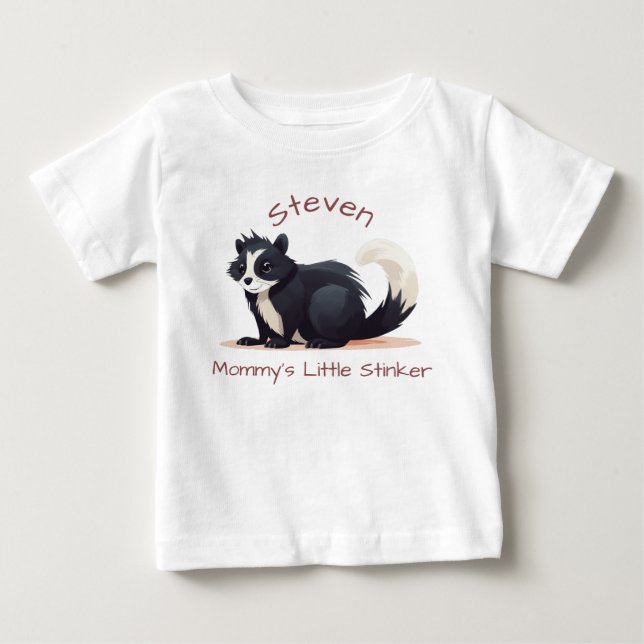 T-shirt Pour Bébé Mommys Little Stinker Cute Skunk (Devant)