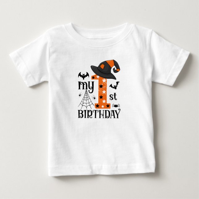 T-shirt Pour Bébé Mon 1er anniversaire d'Halloween (Devant)