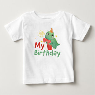T-shirt Pour Bébé Mon 1er Dinosaure Anniversaire, 1 Ans