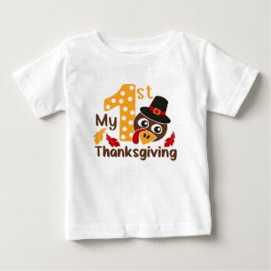 T-shirt Pour Bébé Mon 1er garçon Turquie Thanksgiving