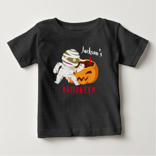 T-shirt Pour Bébé Mon 1er Halloween Citrouille Fantôme Personnalisé