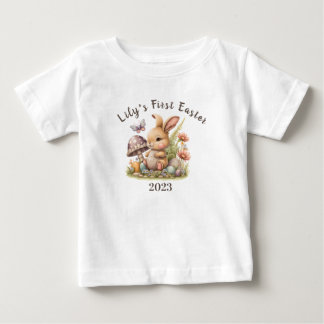 T-shirt Pour Bébé Mon 1er lapin de Pâques mignon cadeau Personnalisé
