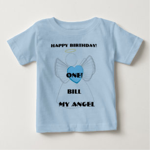 T-shirt Pour Bébé Mon ange 1er anniversaire Personnaliser