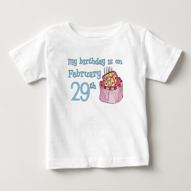 T-shirt Pour Bébé Mon anniversaire est le 29 février (Devant)