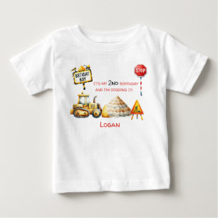 T-shirt Pour Bébé Mon anniversaire & je le creuse ! Zone de construc