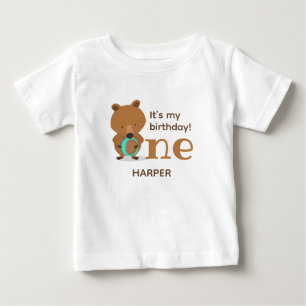 T-shirt Pour Bébé Mon Anniversaire Porte Un Nom Premier Anniversaire