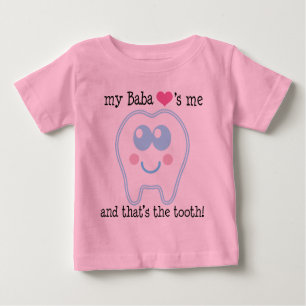 T-shirt Pour Bébé Mon baba m'aime dent