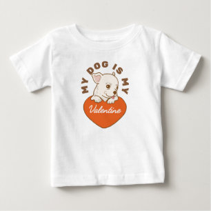 T-shirt Pour Bébé Mon chien est mon T-shirt bébé valentin