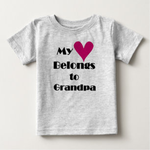 T-shirt Pour Bébé Mon coeur appartient à grand-père
