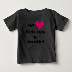 T-shirt Pour Bébé Mon coeur appartient à la tante