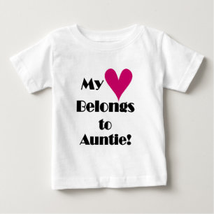 T-shirt Pour Bébé Mon coeur appartient à la tante