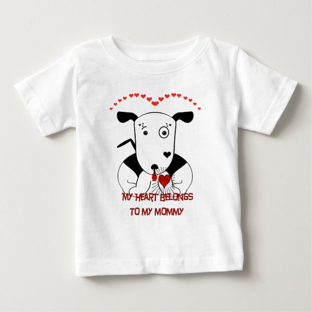 T-shirt Pour Bébé Mon coeur appartient à ma maman (Devant)