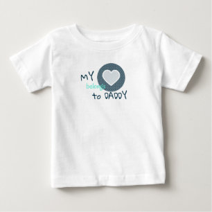T-shirt Pour Bébé Mon coeur appartient à papa