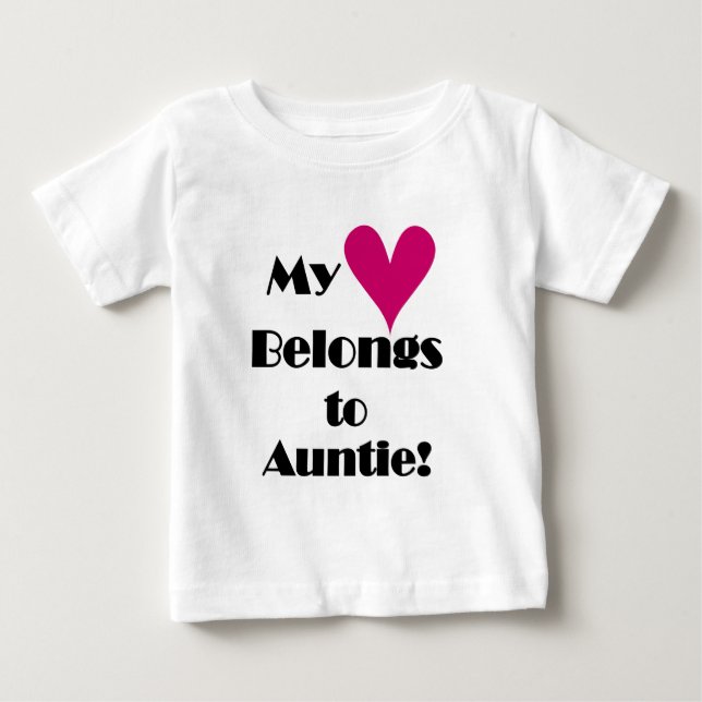 T-shirt Pour Bébé Mon cœur appartient à Tante (Devant)