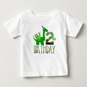 T-shirt Pour Bébé Mon deuxième anniversaire Dinosaur Party Baby T-sh
