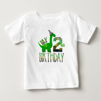 T-shirt Pour Bébé Mon deuxième anniversaire Dinosaur Party Baby T-sh