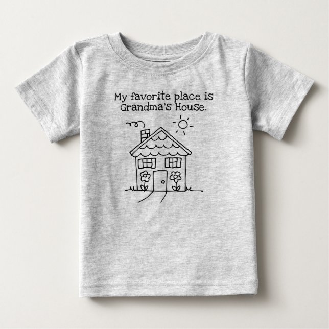 T-shirt Pour Bébé mon endroit préféré est la maison de la (Devant)