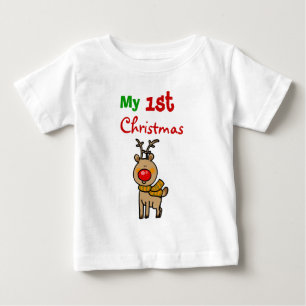 T-shirt Pour Bébé Mon ęr Noël (renne de Noël)