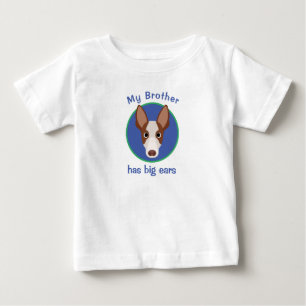 T-shirt Pour Bébé Mon frère a de grandes oreilles et une tête de chi