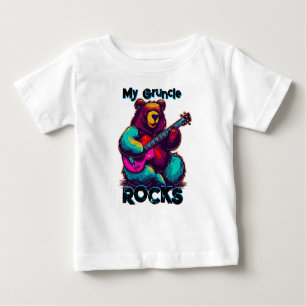 T-shirt Pour Bébé Mon Gruncle Rocks ! Ours coloré