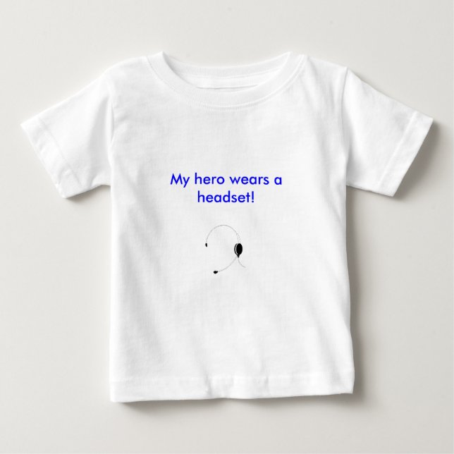 T-shirt Pour Bébé Mon héros porte un casque ! (Devant)