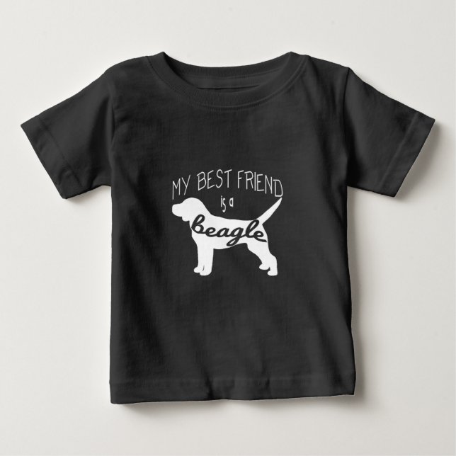 T-shirt Pour Bébé Mon meilleur ami est un beagle (2) (Devant)