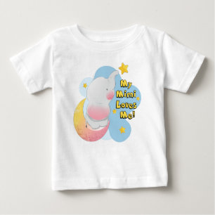 T-shirt Pour Bébé Mon Mimi m'aime éléphant