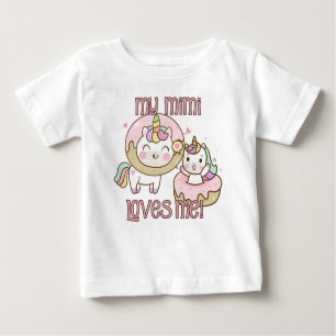 T-shirt Pour Bébé Mon Mimi M'Aime Unicornes
