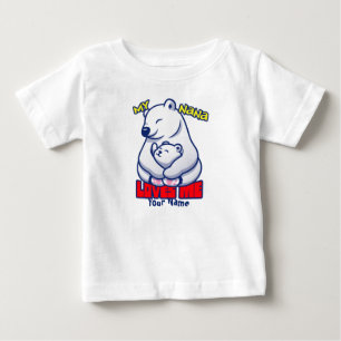 T-shirt Pour Bébé Mon Nana m'aime l'ours polaire