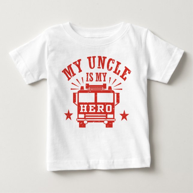 T-shirt Pour Bébé Mon Oncle Est Mon Héros (Devant)