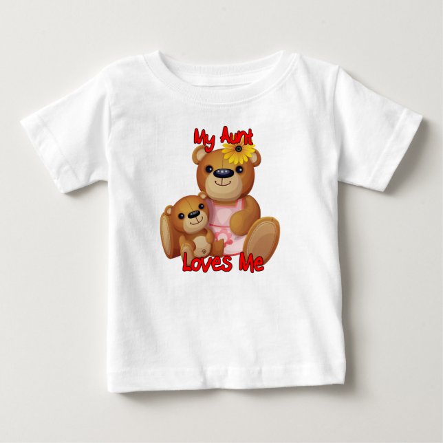 T-shirt Pour Bébé Mon ours de nounours de tante Loves Me (Devant)
