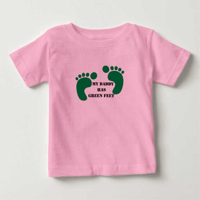 T-shirt Pour Bébé Mon papa a les pieds verts (Devant)